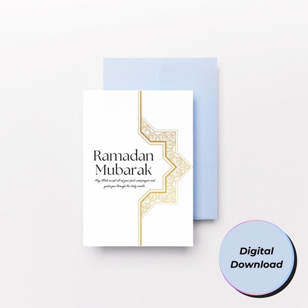 Afdrukbare Ramadan mubarak kaarten, islamitische wenskaarten digitale download, ramadan mubarak, islamitische geschenken - A6 - 10x15cm