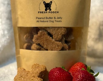 All Natural Peanut Butter Strawberry Dog Treats – Limited Ingredient, Human Grade, Picky Eater Friendly