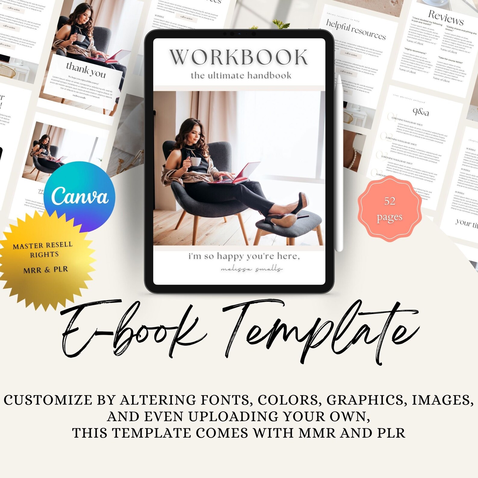 Master Resell Rights E -book Template, Coaching Workbook Template, Lead ...
