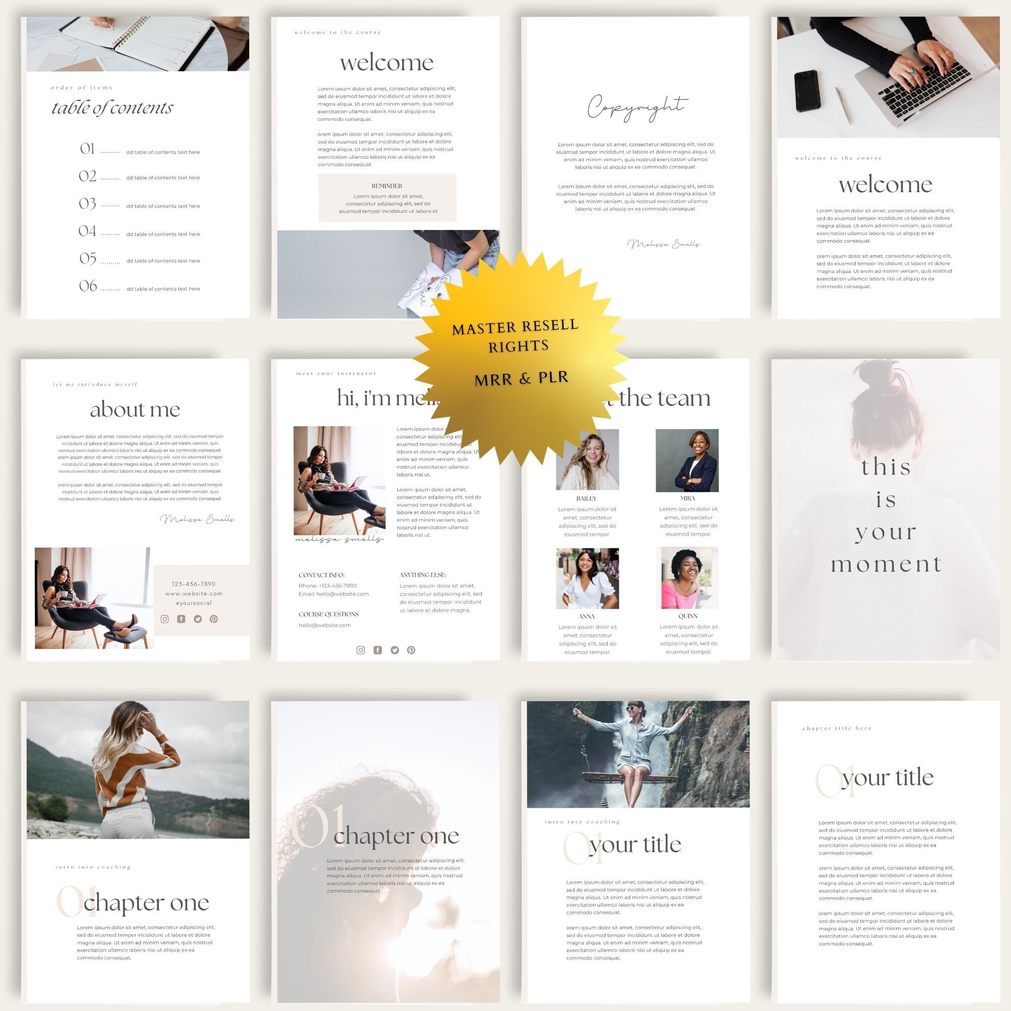 Master Resell Rights E -book Template, Coaching Workbook Template, Lead ...