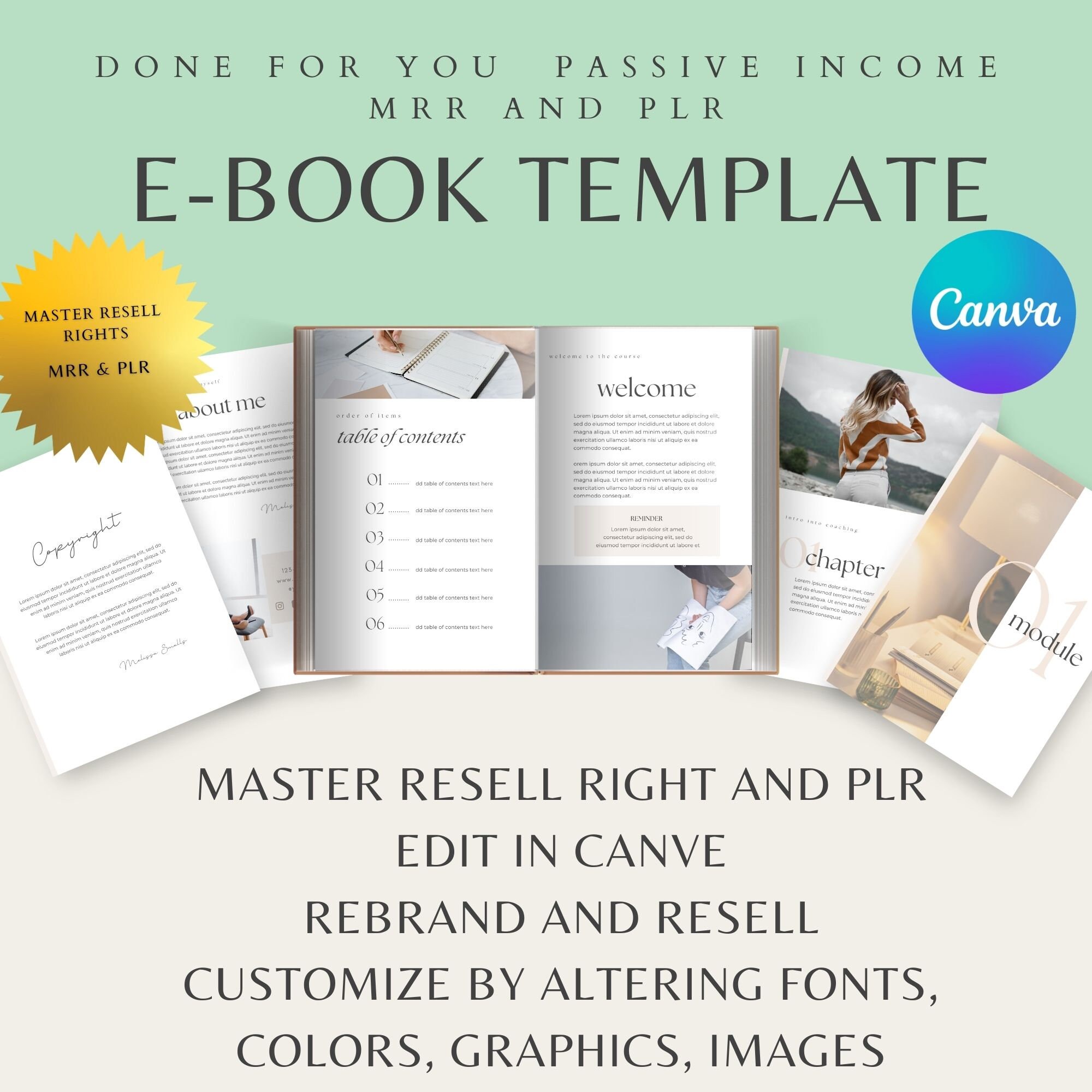Master Resell Rights E -book Template, Coaching Workbook Template, Lead ...