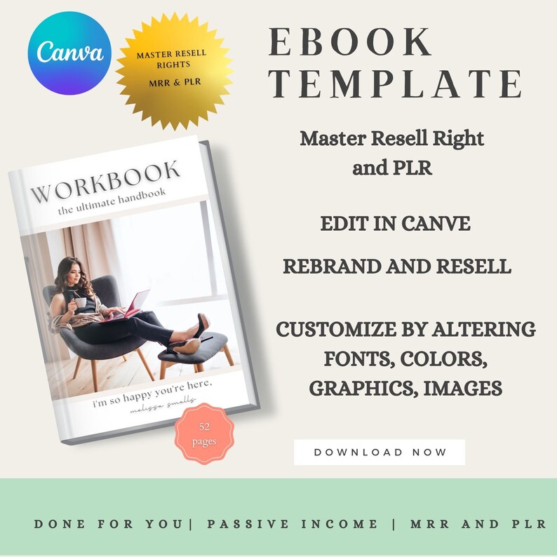 Master Resell Rights E -book Template, Coaching Workbook Template, Lead ...
