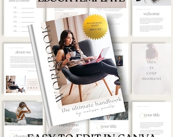 Ebook Template Canva, Coaching Workbook Template, Lead Magnet Template, Course Creator Template, Coaching Worksheets, Ebook PDF PLR and MRR