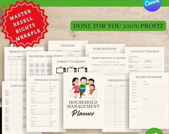 Home Management , Cleaning Schedule, ADHD Planner Printable, Life Binder, Cleaning Checklist, medical binder, household planner,MRR and PLR