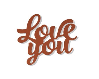 Schriftzug Holzbuchstaben Love You Geschenkidee Wohnzimmer MDF-Holz Wanddeko 25x20