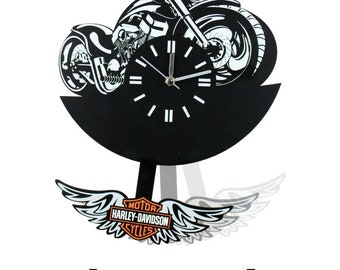 Wanduhr Harley-Davidson Kreative Uhr Pendeluhr Analog Schwingendes LOGO Motorrad