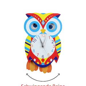 Wall Clock Colorful Owl Children's Room Pendulum Clock Children Clock Analog DIY Children's Wall Clock Wall Decoration Decorative Items