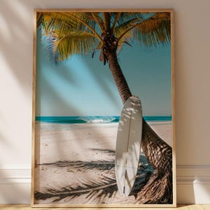 Surfboard Wall Art, Surfboard Beach Ocean, Beachy Wall Art, Minimalist Modern Art Coastal Room Decor, Surf Wall Art, Surfing Print