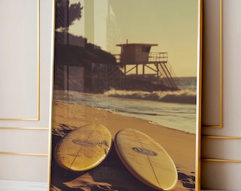 Surfboard Wall Art, Surf Poster, Surfboard Beach Ocean, Beachy Wall Art, Minimalist Modern Art Coastal Room Decor, Surf Wall Art, Sur Print