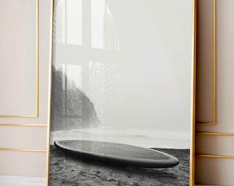 Surfboard Wall Art, Surf Poster, Surfboard Beach Ocean, Beachy Wall Art, Minimalist Modern Art Coastal Room Decor, Surf Wall Art, Surf Print