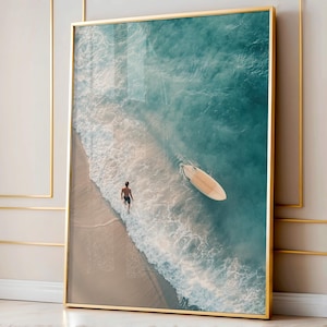 Surfing Wall Art, Surf Poster, Surfboard Beach Ocean, Beachy Wall Art, Minimalist Modern Art Coastal Room Decor, Surf Wall Art, Surf Print