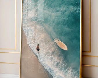 Surfing Wall Art, Surf Poster, Surfboard Beach Ocean, Beachy Wall Art, Minimalist Modern Art Coastal Room Decor, Surf Wall Art, Surf Print