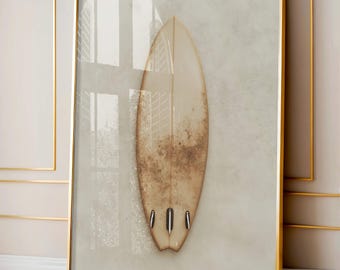 Surfboard Wall Art, Surfboard Beach Ocean, Beachy Wall Art, Minimalist Modern Art Coastal Room Decor, Surf Wall Art, Surfing Print