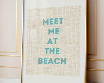 Meet Me At The Beach Coastal Beach Wall Art, Beach Wall Art, Summer Decor, Beachy Decor, Minimalist Photography, Boho Home Decor