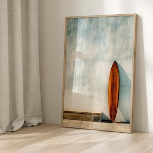 Surfboard Wall Art, Surfboard Beach Ocean, Beachy Wall Art, Minimalist Modern Art Coastal Room Decor, Surf Wall Art, Surfing Print