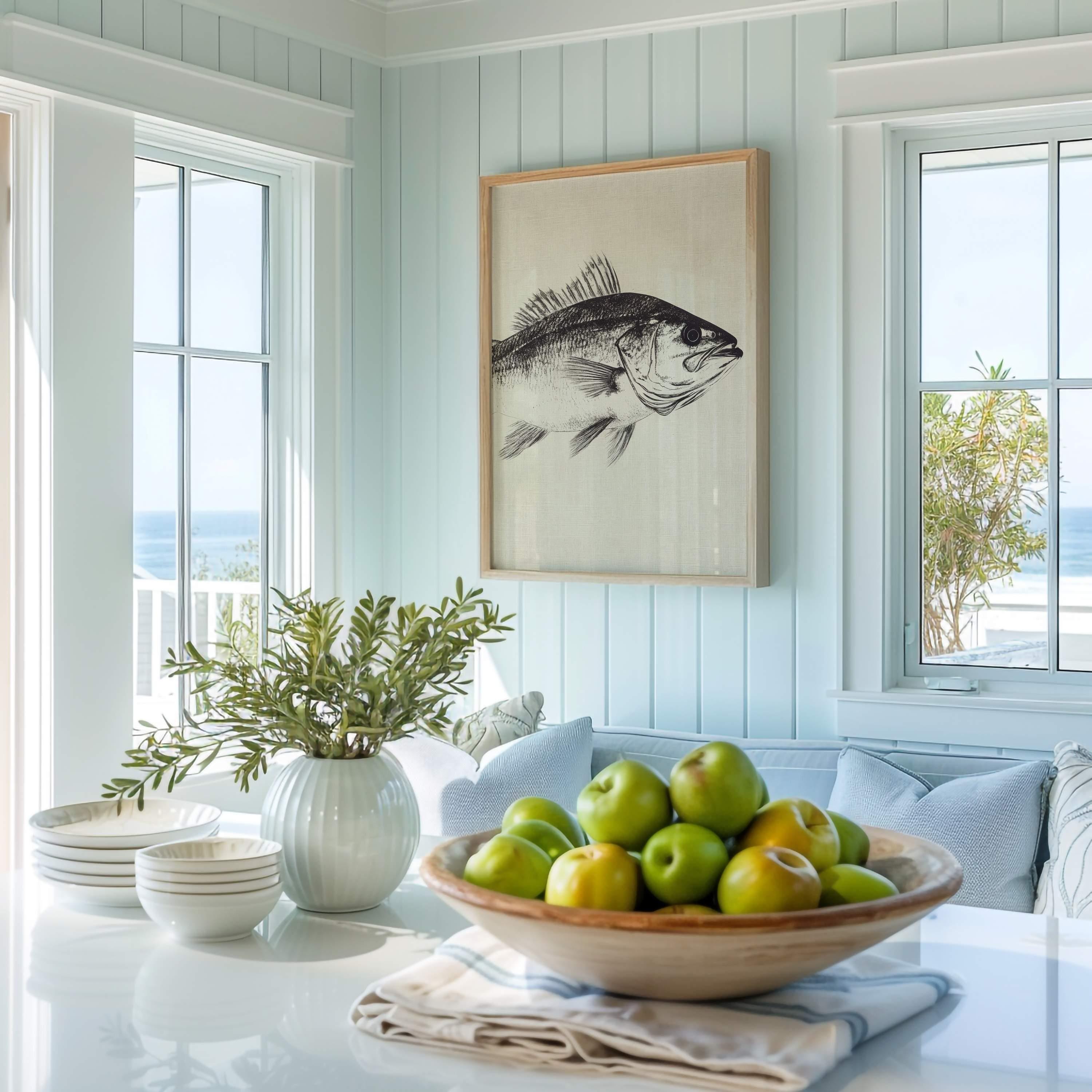 Coastal Beach Wall Art, Beach House Print, Beach Wall Art, Fish Art ...