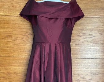 burgundy off the shoulder skater dress Sexy Mismatched Side Slit Soft Satin Long Mermaid Black Bridesmaid Dresses main image 0