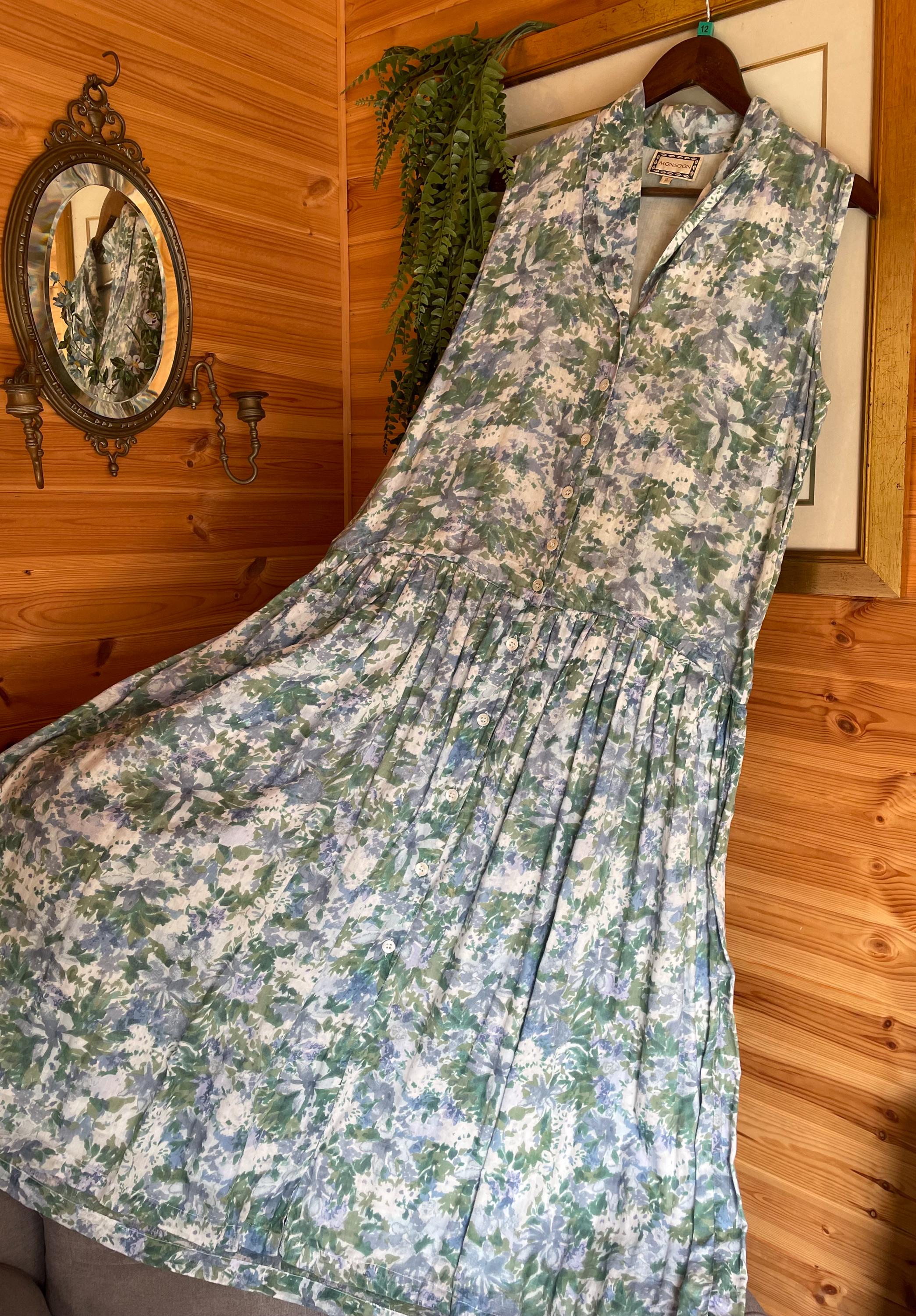 Robe Maxi Monsoon Rose - Taille 10 - Viscose - Occasion Très Bon état
