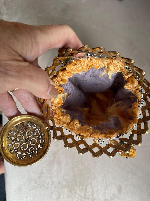 Victorian Microbeaded Beggars Bag, Expandable Gil… - image 8