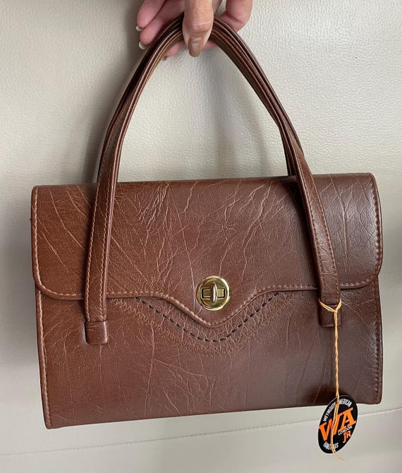 1960s Weymouth American Faux Leather Brown Quality Handheld Bag