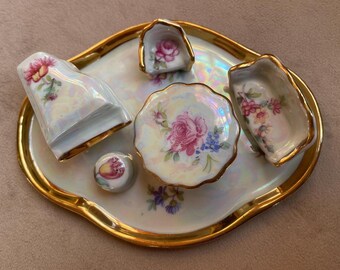 恋人たちのモチーフが描かれた繊細なリモージュ磁器家具 - Etsy 日本