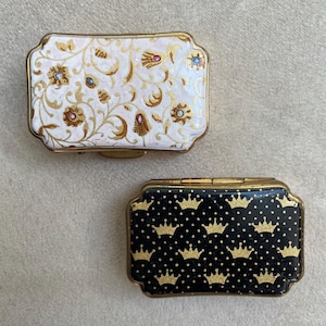 Two Rectangular Stratton Pill Boxes, Vintage Gift, Boudoir Decor, Handbag Accessory