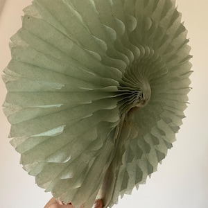 1920s Rare French Fashion Advertising Paper Fans - Aqua and Blue