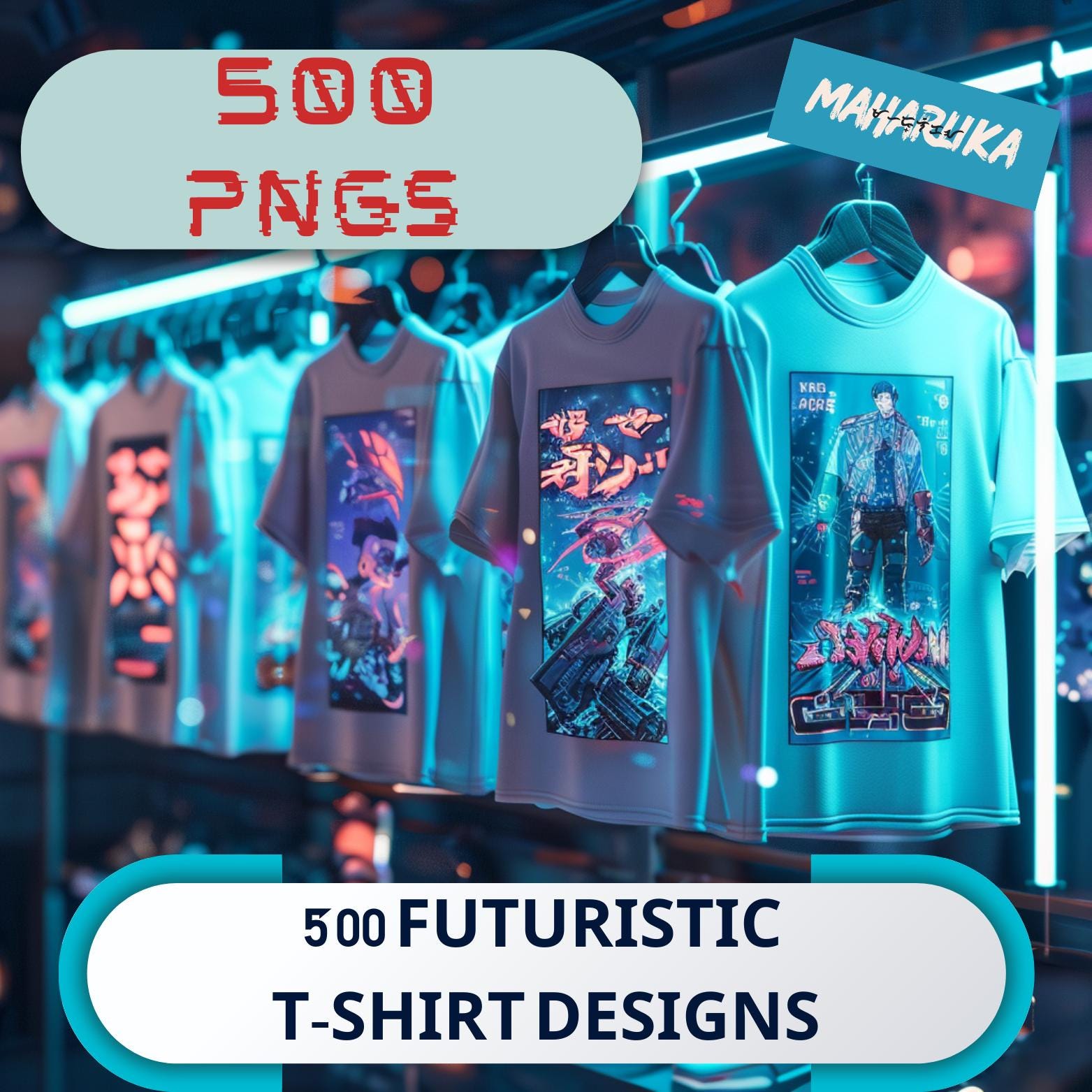 Cyberpunk Anime Mech T-shirt Designs | 500 Futuristic Retro PNG Mega ...