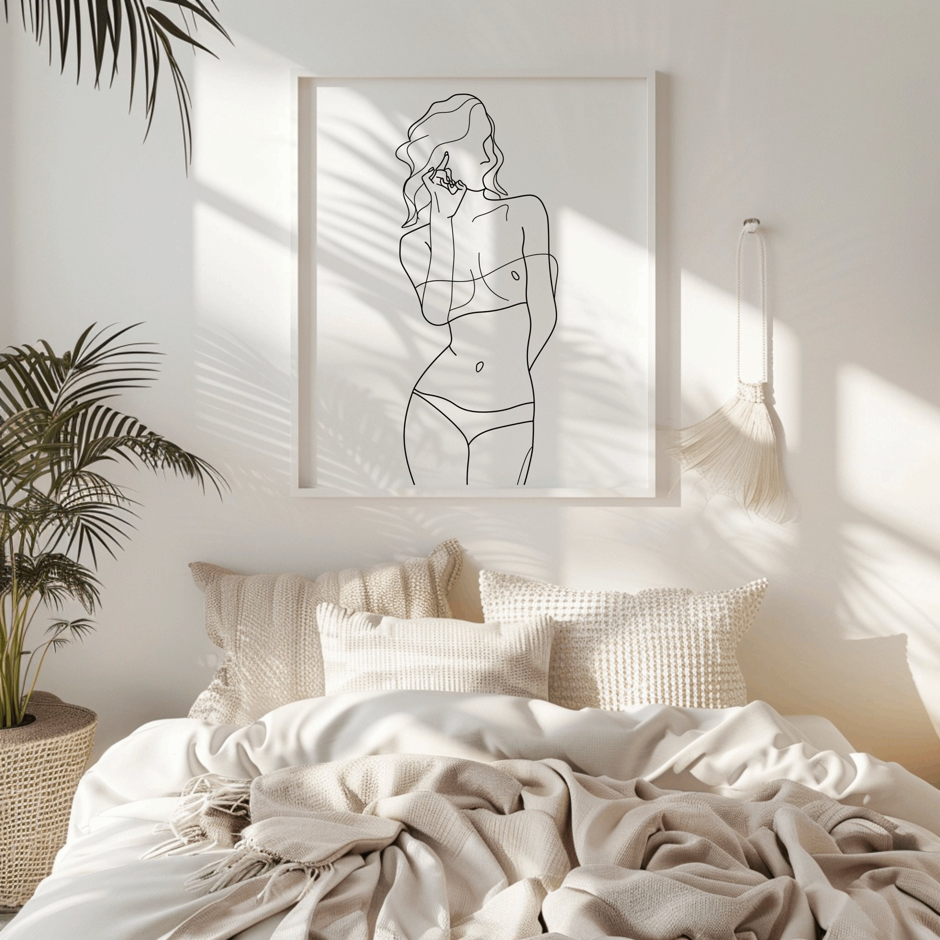 Woman Line Art Print Minimalist One Line Abstract Female Body Poster ...