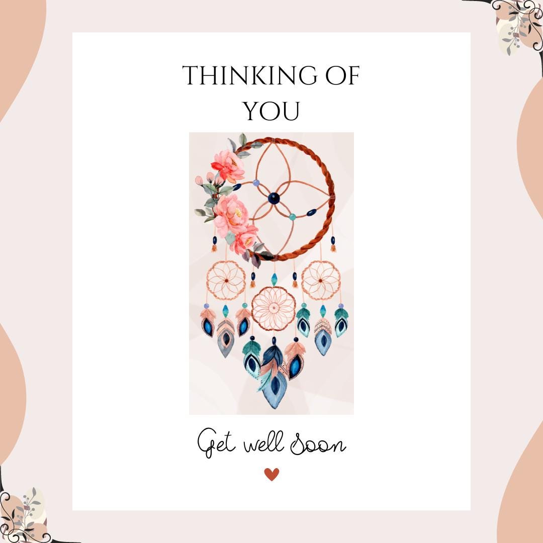 Thinking of You Card, Get Well Soon Card, Personalised Get Well Soon ...