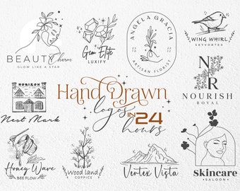 Custom Hand Drawn Logo, Logo Design, Custom Logo Design, Unique Logo Design, Photography Logo, Minimalist Logo Design, Logo Design Custom