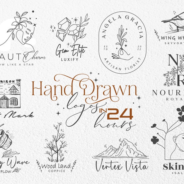 Custom Hand Drawn Logo, Logo Design, Custom Logo Design, Unique Logo Design, Photography Logo, Minimalist Logo Design, Logo Design Custom