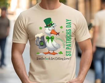 T-shirt drôle d'oie de la Saint-Patrick, chemise irlandaise à boire