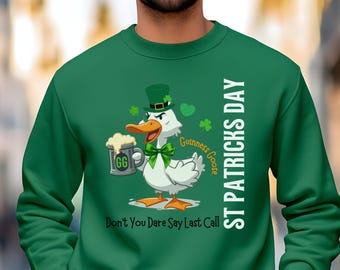 Sudadera divertida del Día de San Patricio con cerveza irlandesa Guinness Goose