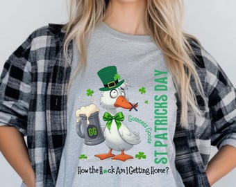 Funny Guinness Goose St Patricks Day Shirt, Irish Drinking Team