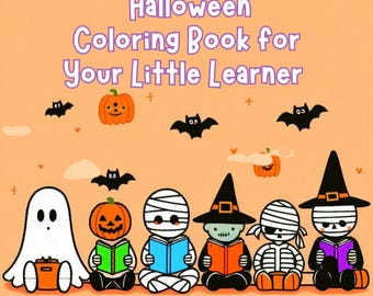 Halloween Coloring Pages for Kids, Spooky Designs (Digital Download)