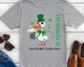 Camiseta de ganso del Día de San Patricio, divertida camiseta irlandesa para beber