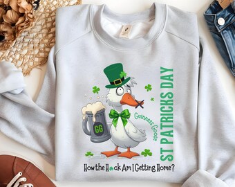 Sudadera divertida del Día de San Patricio, Guinness Goose Irish Pub Crawl