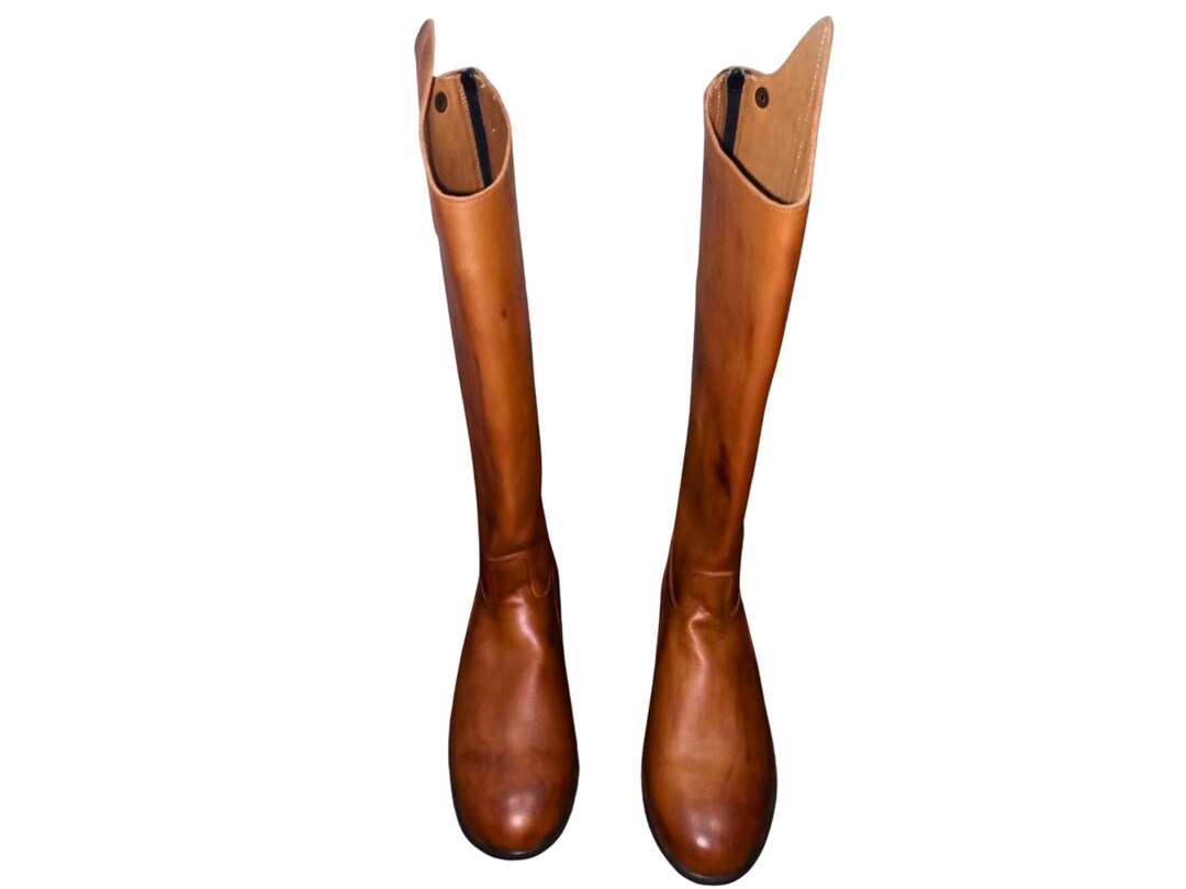 Leather Handmade Horse Riding Boots | Vintage Brown Leather Equestrian ...