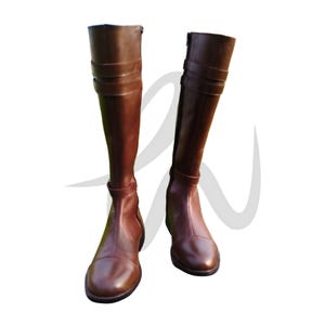 Knee-High Leather Equestrian Boots | Custom Brown Horse Riding Boots | Premium Leather Handmade Tall Riding Boots