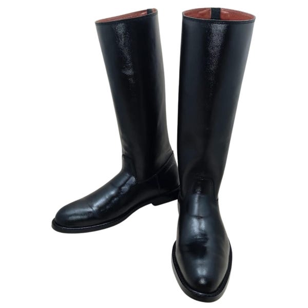 Elegant Knee-High Premium Leather Boots | Men's Black Horse Riding Boots | Horse Riding Boots | High Riding Styled Boots Full Zipper