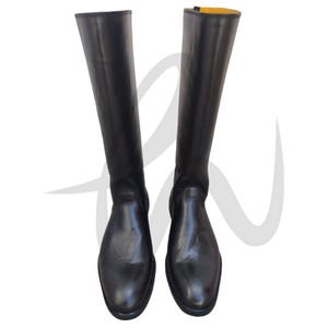 Handmade Black Leather Tall Knee Boots | Horse Riding Boots |  Black Vintage Boots | Vintage Riding Boots Husband Gifts