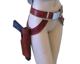 Mandalorian Belt and Double Holster for Westar 35 Blaster | Mandalorian mercs | Blaster Belt