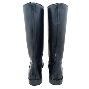 Elegant Knee-high Premium Leather Boots | Men's Black Horse Riding ...
