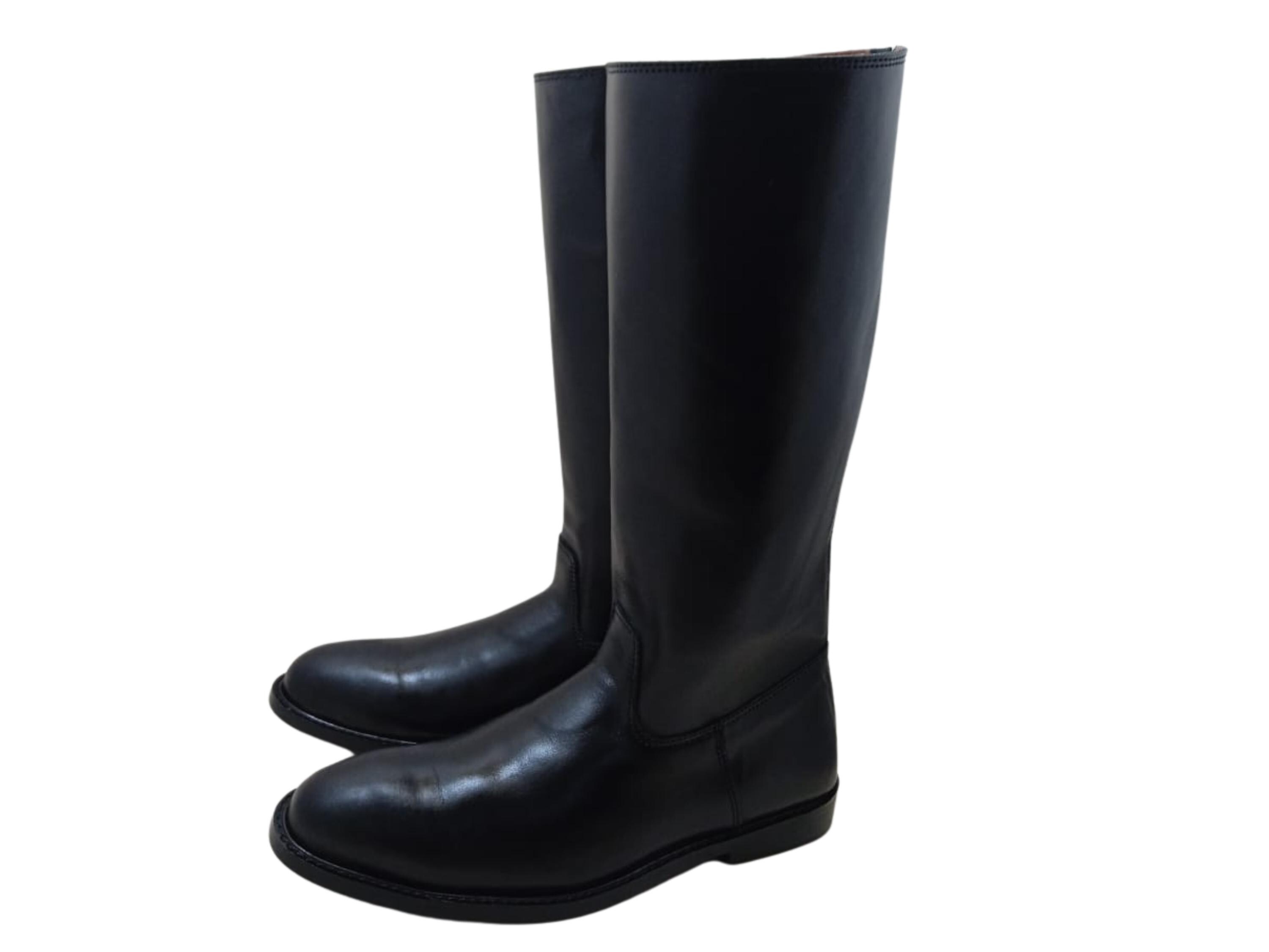 Elegant Knee-high Premium Leather Boots | Men's Black Horse Riding ...
