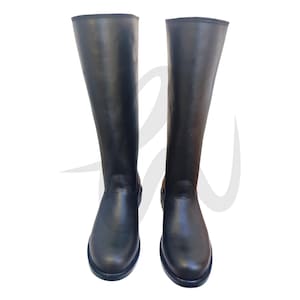 Men&#39;s Black Horse Riding Boots | English Equestrian Shoes | Handmade Premium Leather Tall Riding Boots | German Officer Leather Long Boot