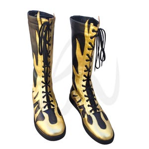Handgemaakte professionele worstellaarzen, aanpasbare hoge schoenen met veters, 100% originele leren schoenen