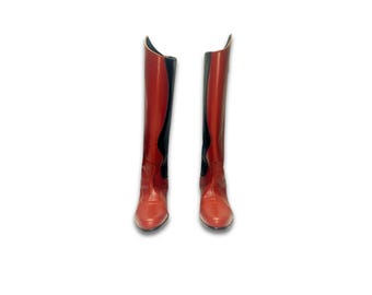 Handmade Genuine Leather Riding Boots, Brown Leather Tall Boots, vintage brown leather equestrian riding boots