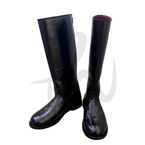 Herren schwarze Reitstiefel | Handgefertigte Hohe Reitschuhe | Leder lange Stiefel | Herrenmode Stiefel