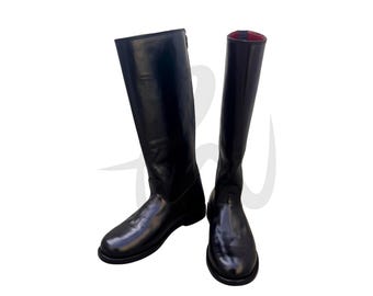 Men's Black Horse Riding Boots | Handmade Tall Riding Equestrian Shoes | Leather long Boots | Men's Fashion Boots
